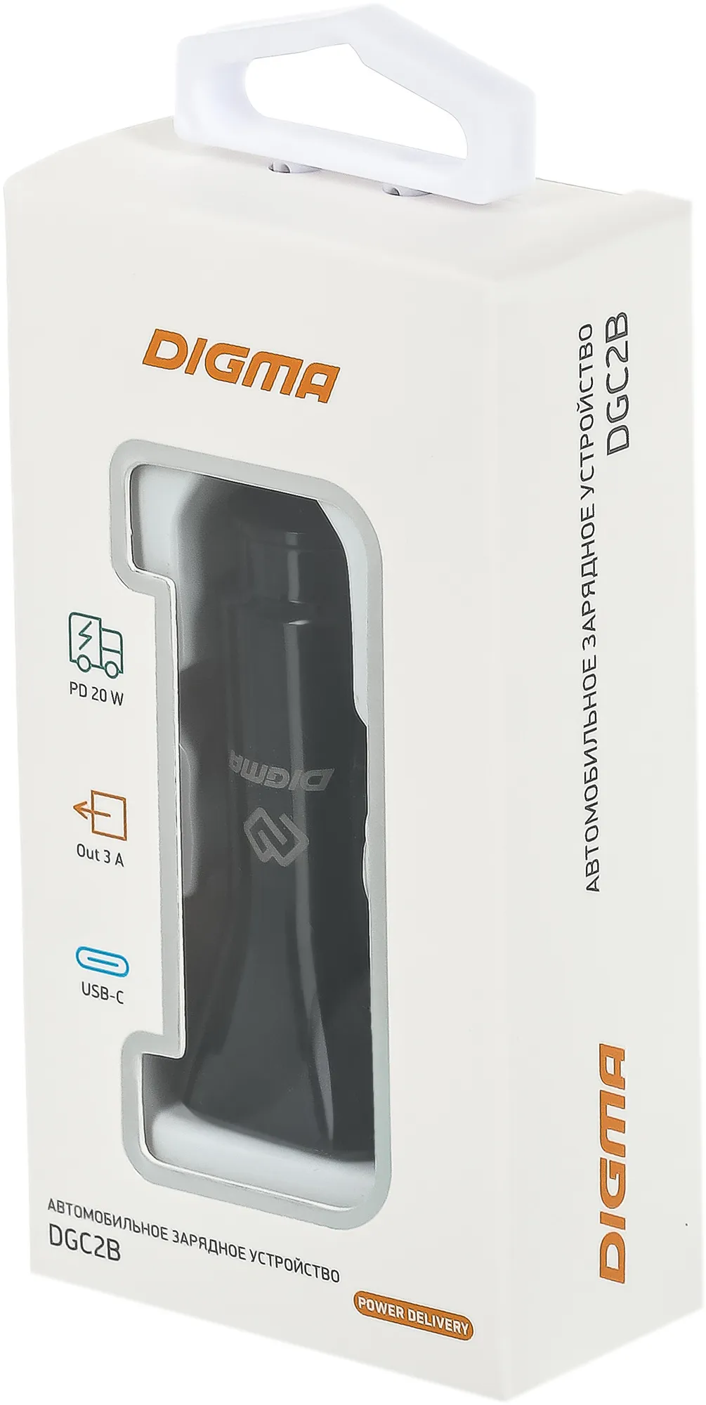 Автомобильное зар./устр. Digma DGC2B 20W 3A (PD) USB-C универсальное черный (DGC2B0F010BK)