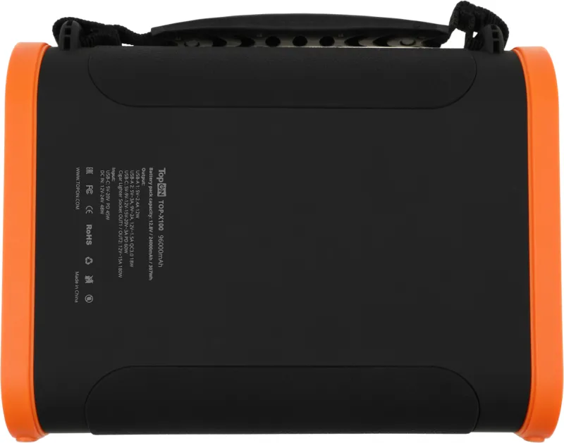 Мобильный аккумулятор TopON TOP-X100 96000mAh 184W 3A черный/оранжевый (102705)