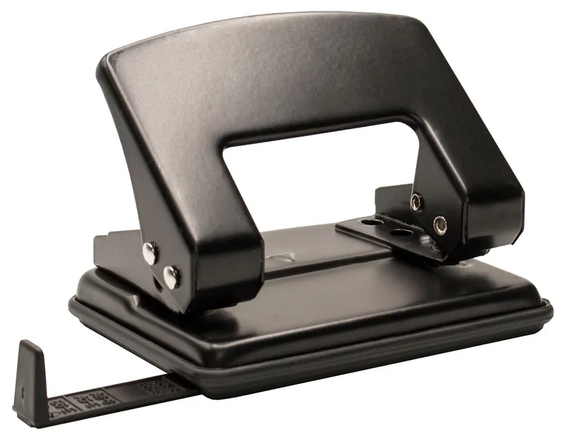 Дырокол Buro макс.:20лист. металл черный отв.:2 с линейкой