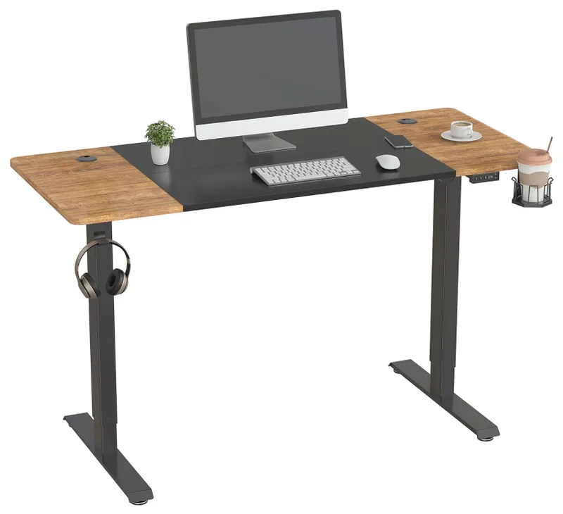 Стол для компьютера Cactus подъёмный столешница МДФ черный дуб антик каркас черный (CS-EDL-BAWD)