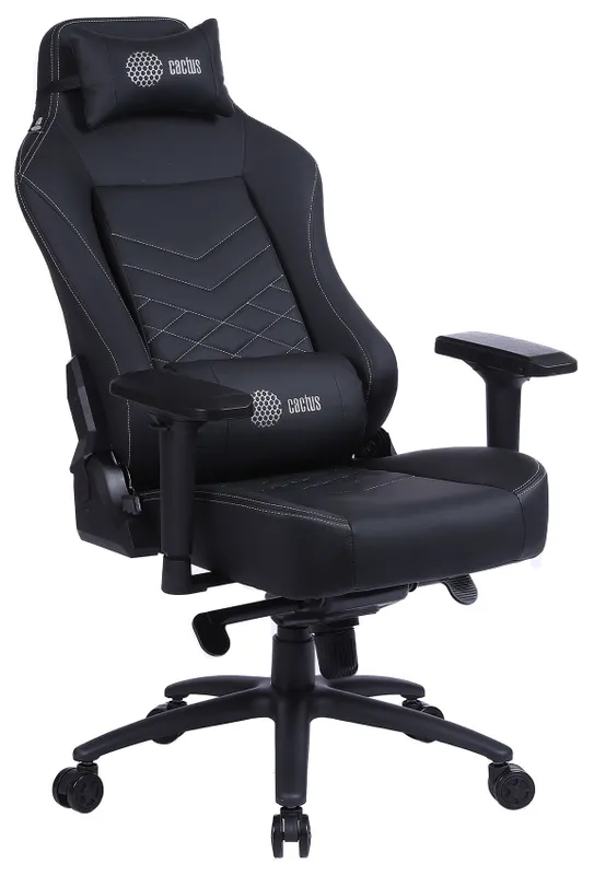 Кресло игровое Cactus CS-CHR-0112BL черный эко.кожа с подголов. крестов. сталь