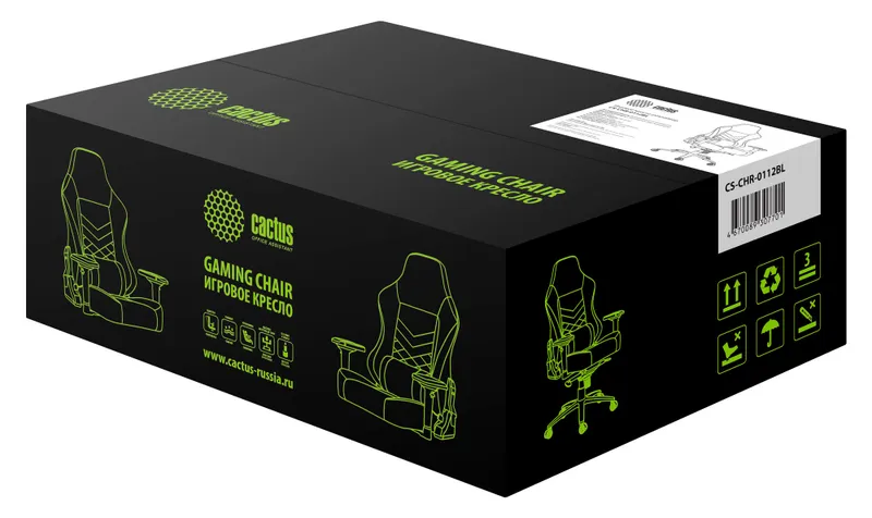 Кресло игровое Cactus CS-CHR-0112BL черный эко.кожа с подголов. крестов. сталь