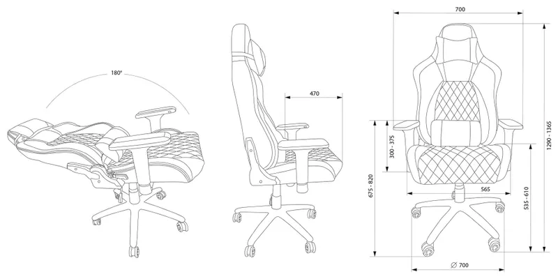 Кресло игровое Cactus CS-CHR-130 черный эко.кожа с подголов. крестов. сталь