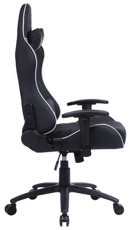 Кресло игровое Cactus CS-CHR-030BLS черный/серебристый эко.кожа с подголов. крестов. сталь