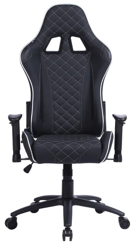 Кресло игровое Cactus CS-CHR-030BLS черный/серебристый эко.кожа с подголов. крестов. сталь