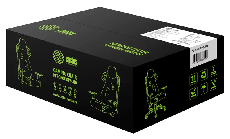 Кресло игровое Cactus CS-CHR-090BLR черный/красный эко.кожа/сетка крестов. нейлон