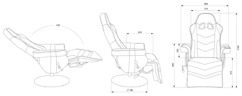 Кресло игровое Cactus CS-CHR-GS200BLR черный/красный подст.для ног