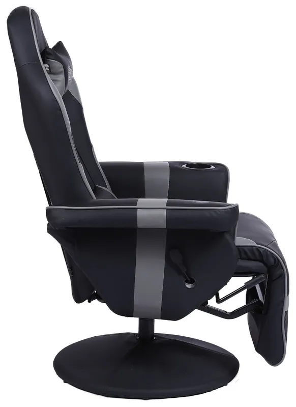 Кресло игровое Cactus CS-CHR-GS200BLG черный/серый подст.для ног