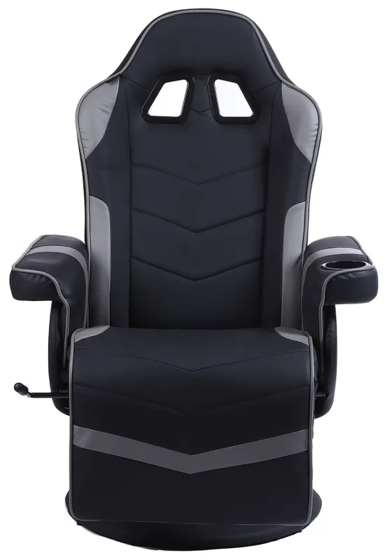 Кресло игровое Cactus CS-CHR-GS200BLG черный/серый подст.для ног