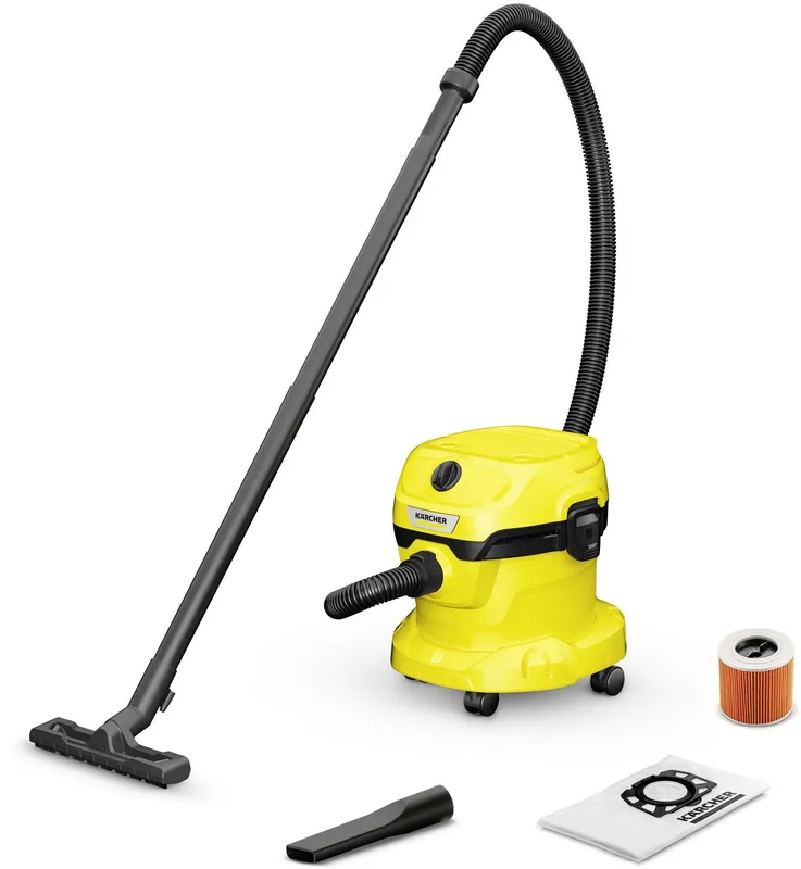 Строительный пылесос Karcher WD 2 Plus V-12/6/18/C 1000Вт (уборка: сухая/влажная) желтый