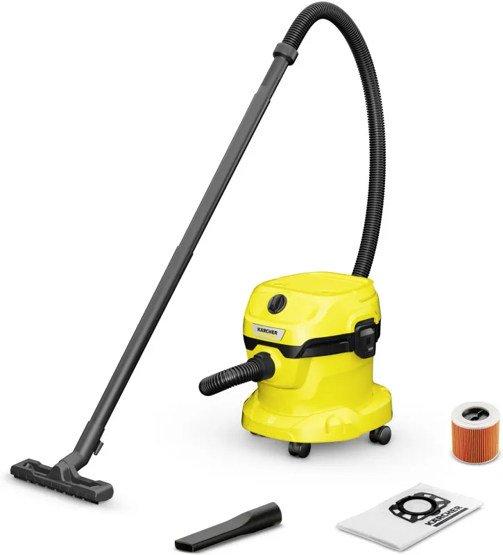 Строительный пылесос Karcher WD 2 Plus V-12/6/18/C 1000Вт (уборка: сухая/влажная) желтый