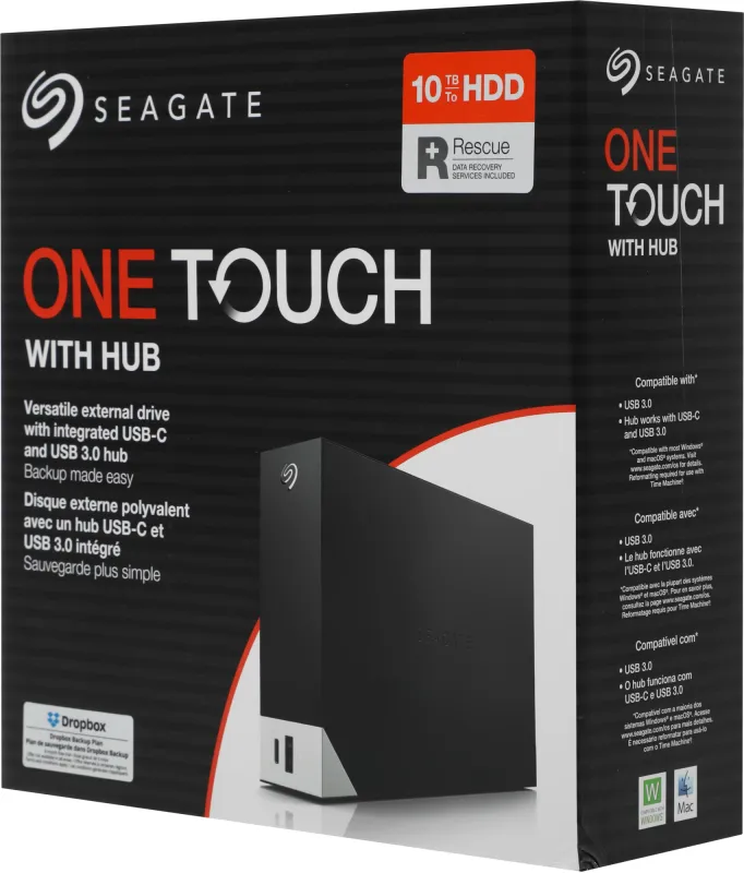 Жесткий диск Seagate USB 3.0 10Tb STLC10000400 One Touch 3.5" черный USB 3.0 type C