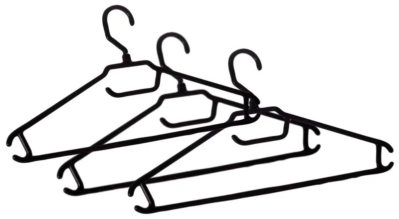 Вешалка-плечики Branq Go light BQ1884ЧР черный 48-50 для легкой одежды пласт. (упак.:3шт)