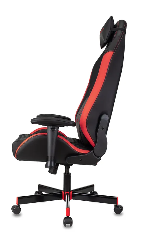 Кресло игровое Knight Explore черный/красный ромбик эко.кожа с подголов. крестов. металл