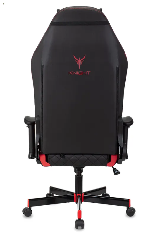 Кресло игровое Knight Explore черный/красный ромбик эко.кожа с подголов. крестов. металл