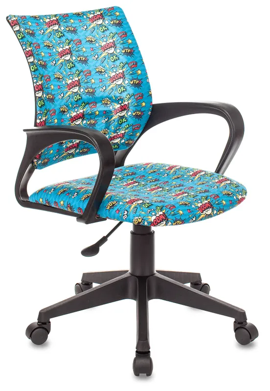 Кресло детское Бюрократ BUROKIDS 1 голубой бум крестов. пластик