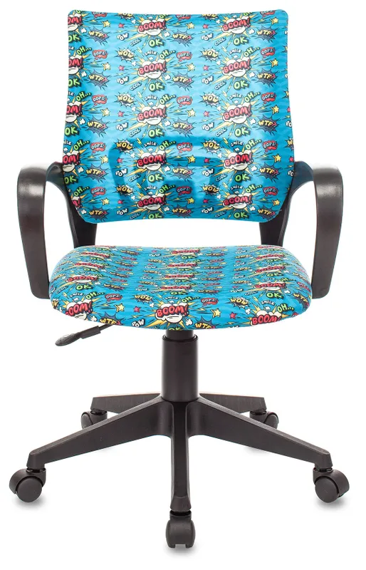 Кресло детское Бюрократ BUROKIDS 1 голубой бум крестов. пластик