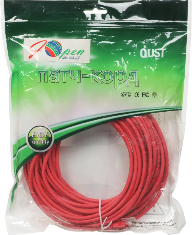 Патч-корд Premier ANP511_15M_R UTP 4 пары cat.5E CCA molded 15м красный outdoor RJ-45 (m)-RJ-45 (m)