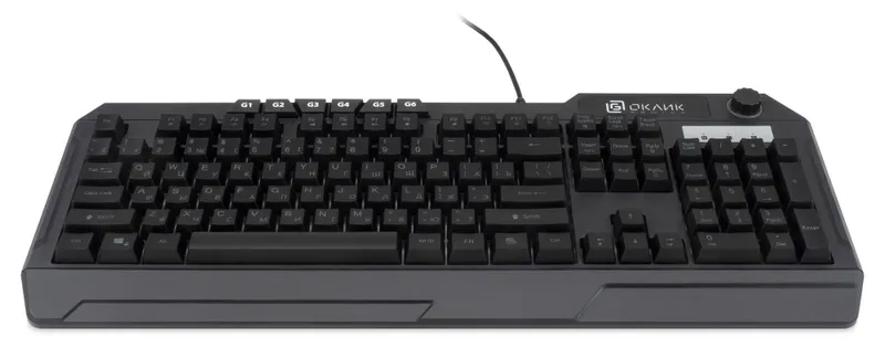 Клавиатура Оклик 715G черный USB Multimedia for gamer LED (1680657)