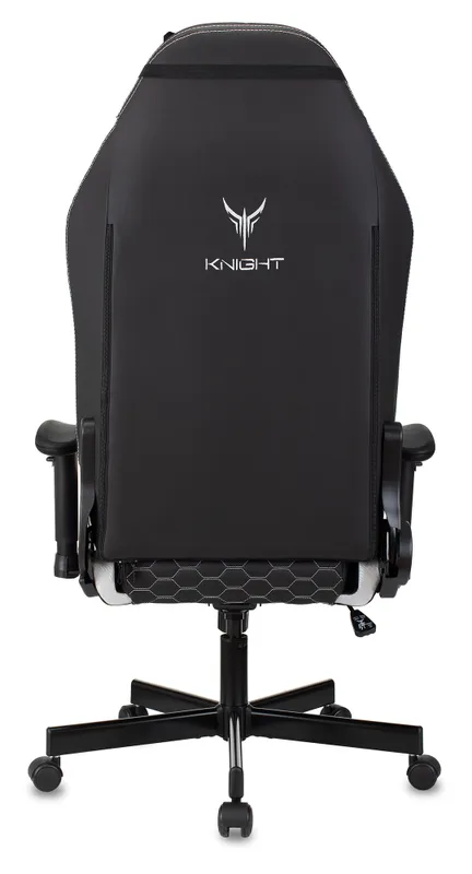 Кресло игровое Knight Neon черный/серебряный соты эко.кожа с подголов. крестов. металл