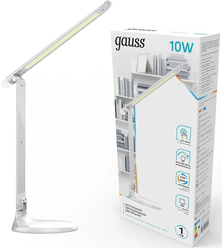 Светильник Gauss GT2041 настольный на подставке белый 10Вт