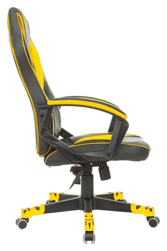Кресло игровое Zombie GAME 16 черный/желтый эко.кожа/ткань крестов. пластик
