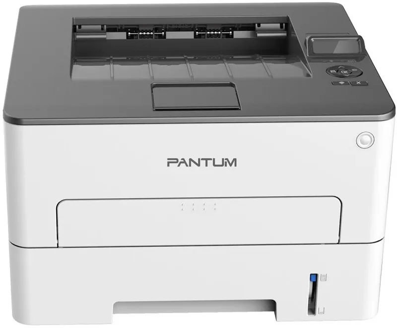 Лазерный монохромный принтер Pantum P3300DW, Printer, Mono laser, A4, 33 ppm (max 60000 p/mon), 350 MHz, 1200x1200 dpi, 256 MB RAM, PCL/PS, Duplex, paper tray 250 pages, USB, LAN, WiFi, start. cartridge 1500 pages (grey)
