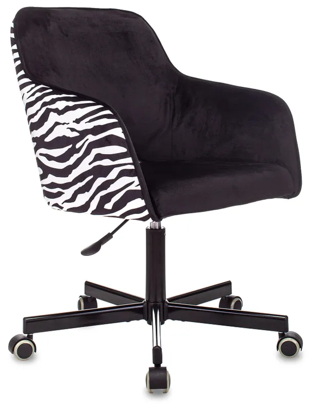 Кресло Бюрократ CH-380M черный зебра крестов. металл