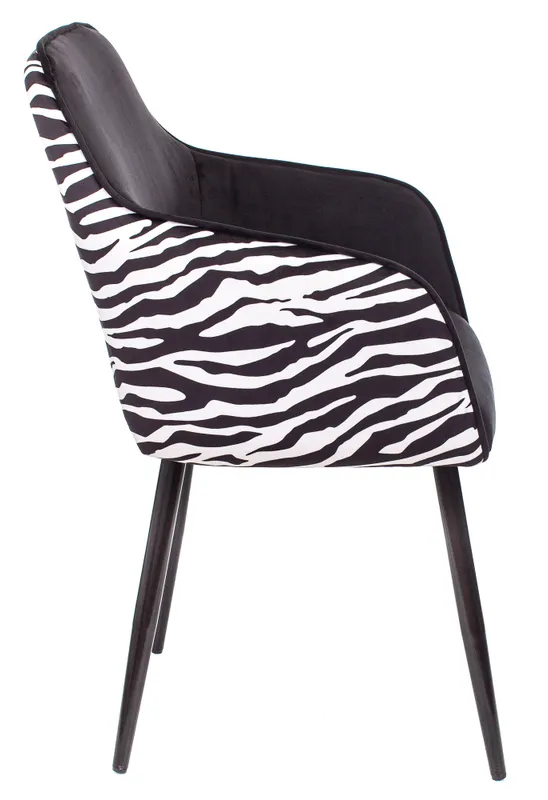 Кресло Бюрократ CH-380F черный зебра на ножках металл