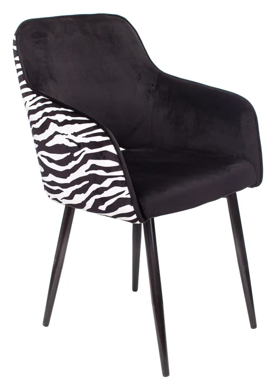 Кресло Бюрократ CH-380F черный зебра на ножках металл