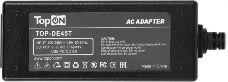 Блок питания TopON TOP-DE45T 45W-20V 2.5A от бытовой электросети