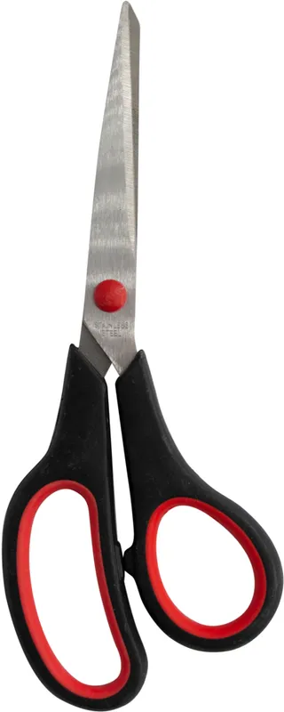 Ножницы Buro Ergo универсальные 190мм ручки с резиновой вставкой асим. черный/красный