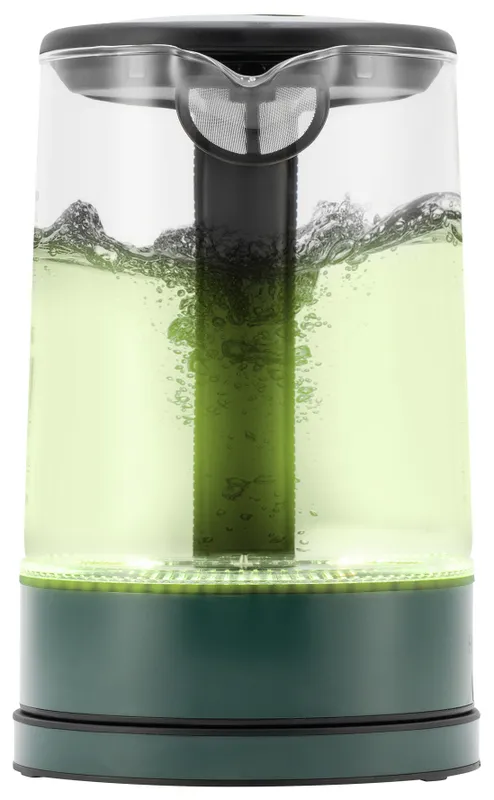 Чайник электрический Hyundai HYK-S4805 1.7л. 2200Вт темно-зеленый корпус: стекло/пластик