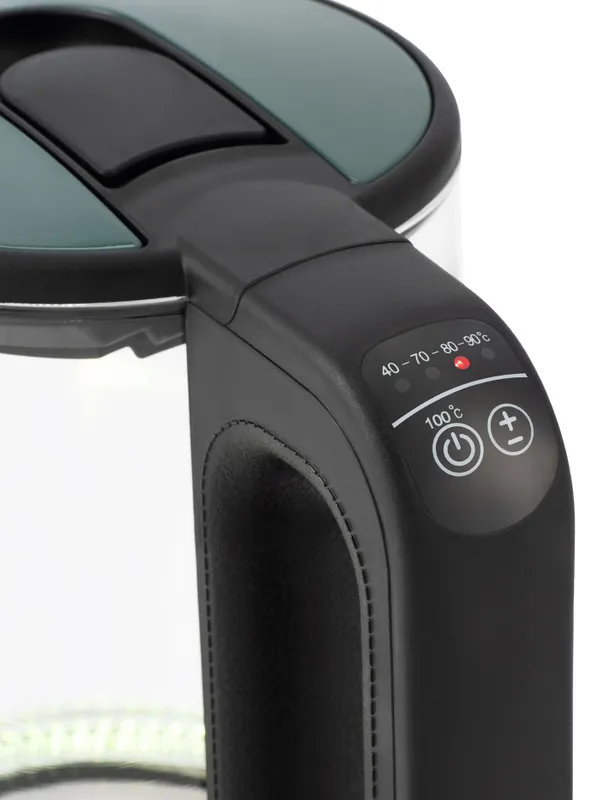 Чайник электрический Hyundai HYK-S4805 1.7л. 2200Вт темно-зеленый корпус: стекло/пластик