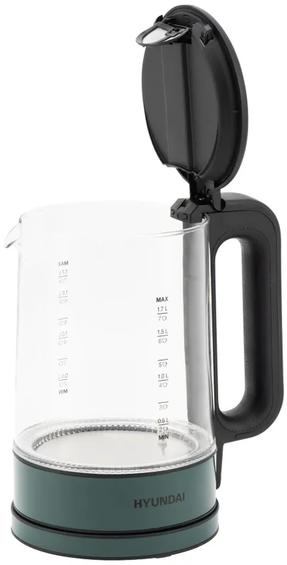 Чайник электрический Hyundai HYK-S4805 1.7л. 2200Вт темно-зеленый корпус: стекло/пластик