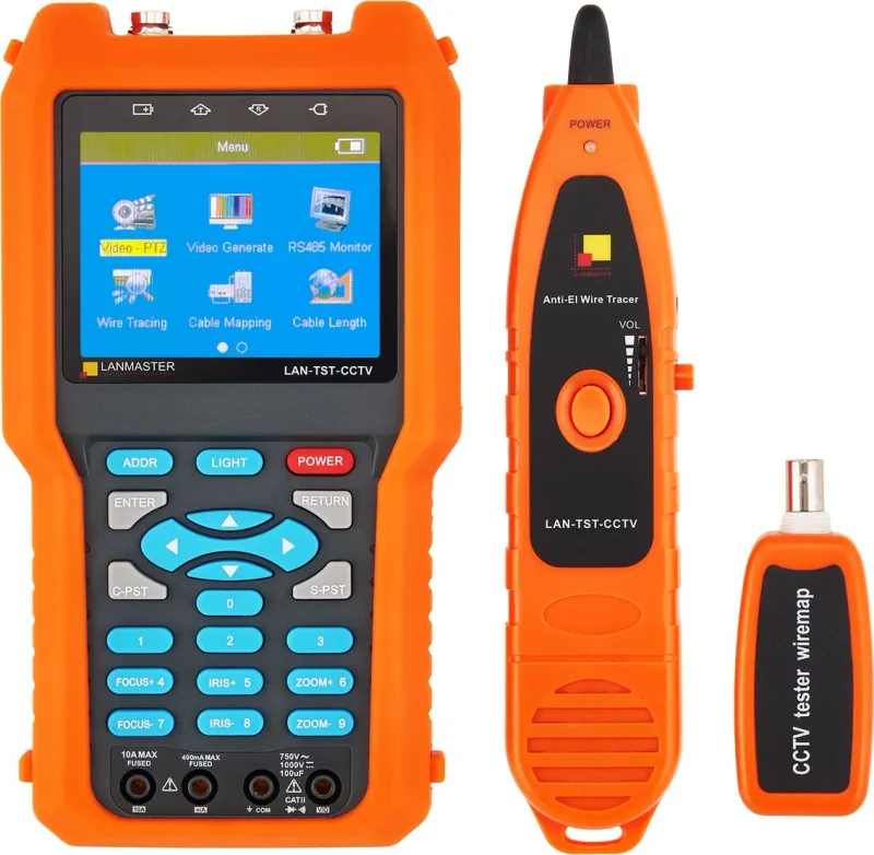 Тестер для сетей видеонаблюдения с трассировкой кабельных линий и мультиметром
