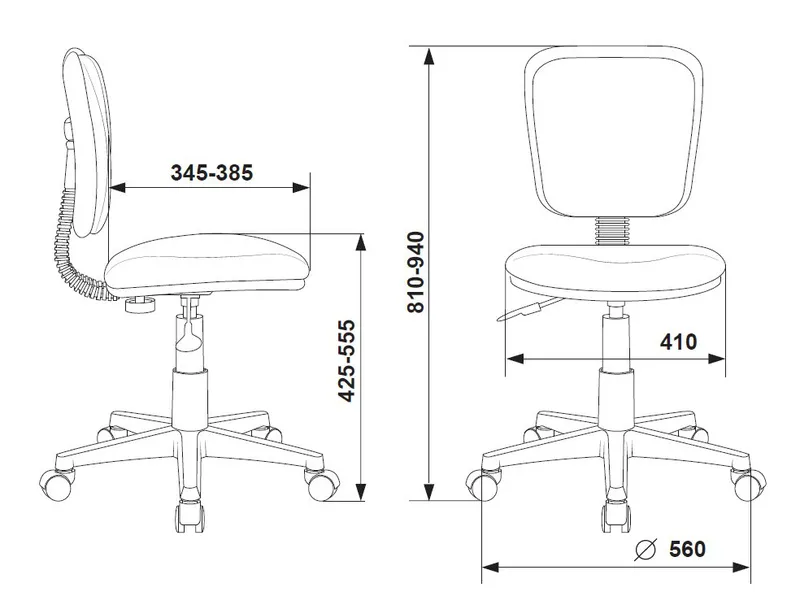 Кресло детское Бюрократ CH-W204NX серый Light-19 крестов. пластик белый пластик белый