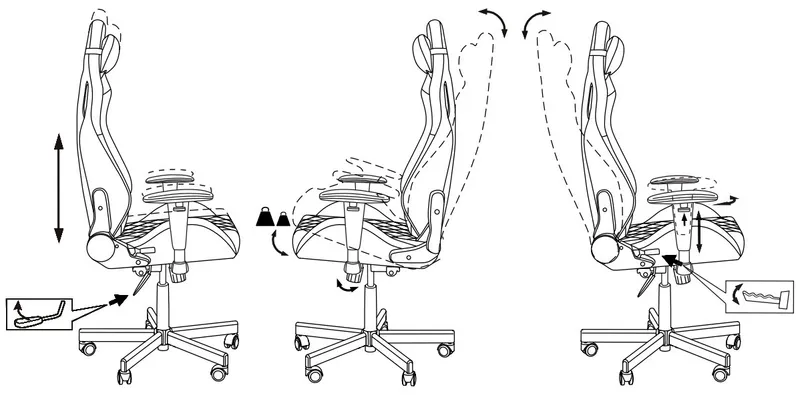 Кресло игровое Knight Outrider черный Light-20 с подголов. крестов. металл
