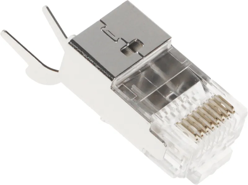 Коннектор Hyperline (PLUG-8P8C-UV-C6-TW-SH-10) FTP кат.6 RJ45 (упак.:10шт)