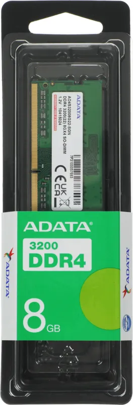 Память DDR4 8Gb 3200MHz A-Data AD4S32008G22-SGN RTL PC4-25600 CL22 SO-DIMM 260-pin 1.2В single rank Ret