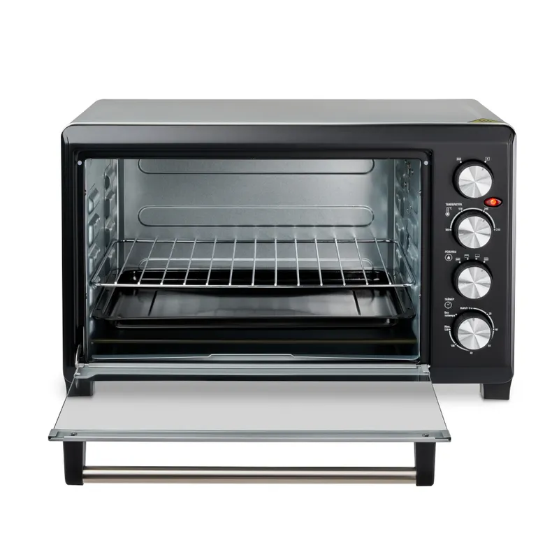 Мини-печь Hyundai MIO-HY075 38л. 2000Вт серебристый/черный