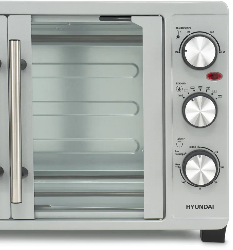 Мини-печь Hyundai MIO-HY077 30л. 1500Вт серебристый