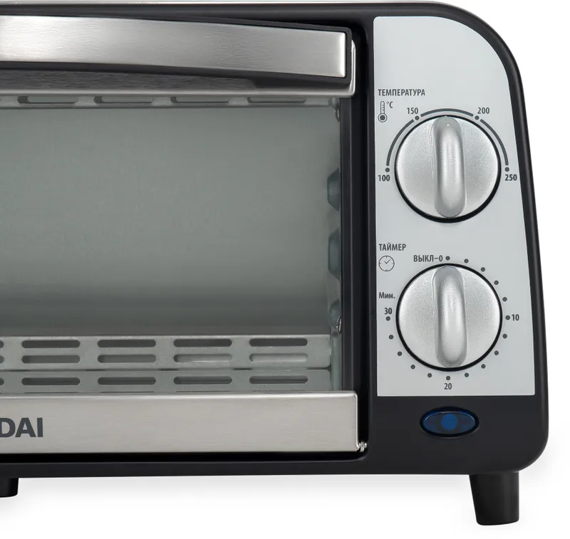 Мини-печь Hyundai MIO-HY071 9л. 800Вт серебристый/черный