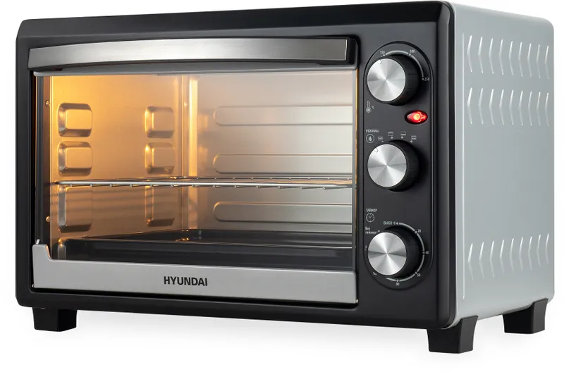 Мини-печь Hyundai MIO-HY073 26л. 1500Вт серебристый/черный