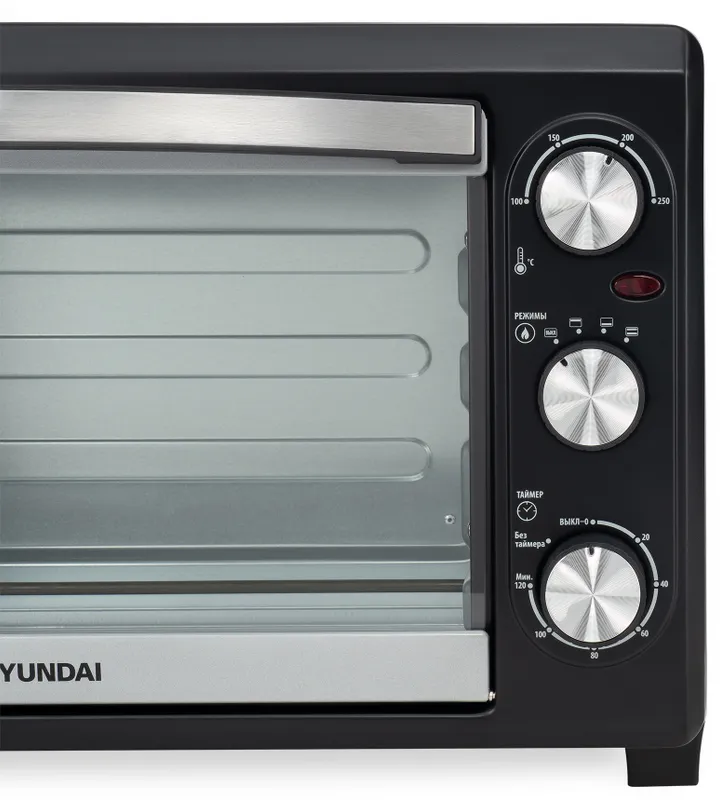 Мини-печь Hyundai MIO-HY073 26л. 1500Вт серебристый/черный