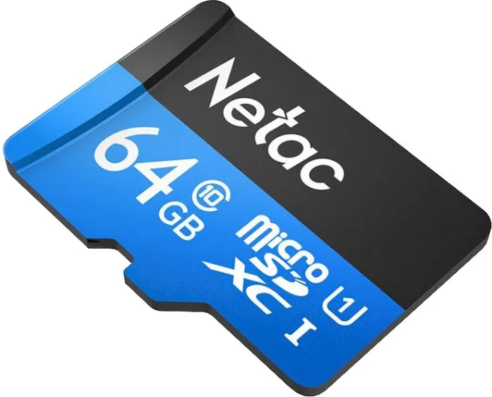 Носитель информации Netac P500 Standard 64GB MicroSDXC U1/C10 up to 90MB/s, retail pack card only