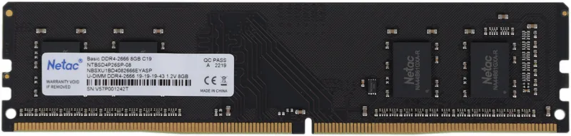 Оперативная память Netac Basic DIMM 8GB DDR4-2666 (PC4-21300) C19 19-19-19-43 1.2V Memory module