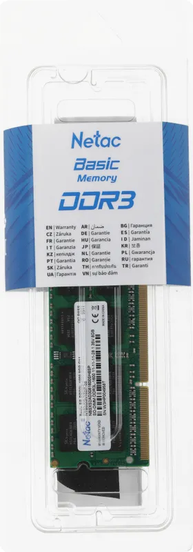 Оперативная память Netac Basic SODIMM 8GB DDR3L-1600 (PC3-12800) C11 11-11-11-28 1.35V Memory module