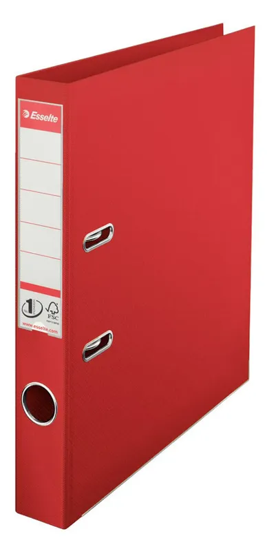 Папка-регистратор Esselte №1 Power 811430/01 A4 50мм пластик красный вместимость 350 листов смен.карм. на кор.