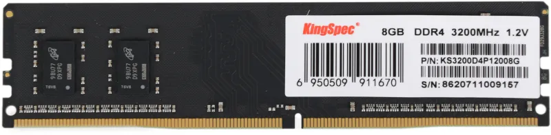 Память DDR4 8Gb 3200MHz Kingspec KS3200D4P12008G RTL PC4-25600 CL17 DIMM 288-pin 1.2В single rank Ret